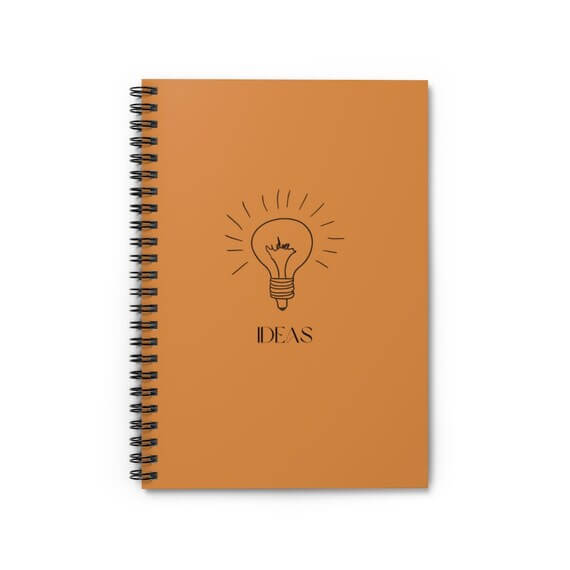 A notebook with ideas.